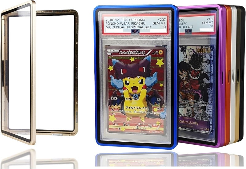 RedCap Magnetic Aluminum Graded PSA Slab Guard UV Resistant Glass 35PT Premium Protector Display Case For Standard PSA CGC Graded Sport Trading Cards - Golden Horizon - Image 1
